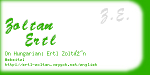 zoltan ertl business card